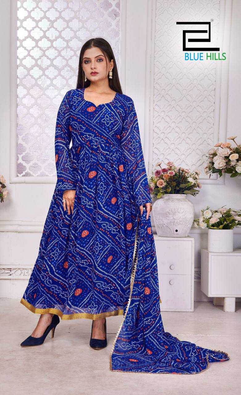 Ynf Georgette RIN125 Banno Swag Gowns Wholesale Printed Gowns Gown With Dupatta Manufacturer