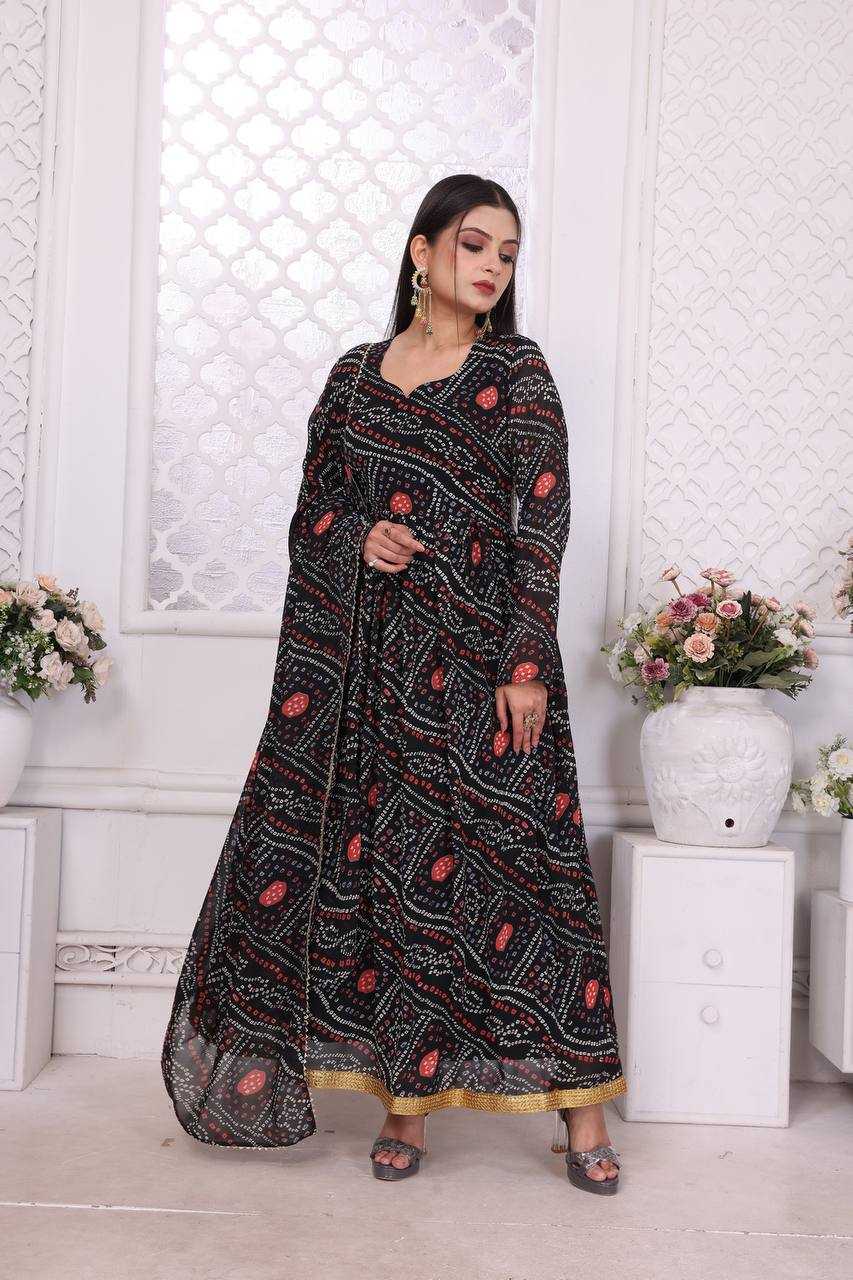 Ynf Georgette RIN125 Banno Swag Gowns Wholesale Printed Gowns Gown With Dupatta Manufacturer