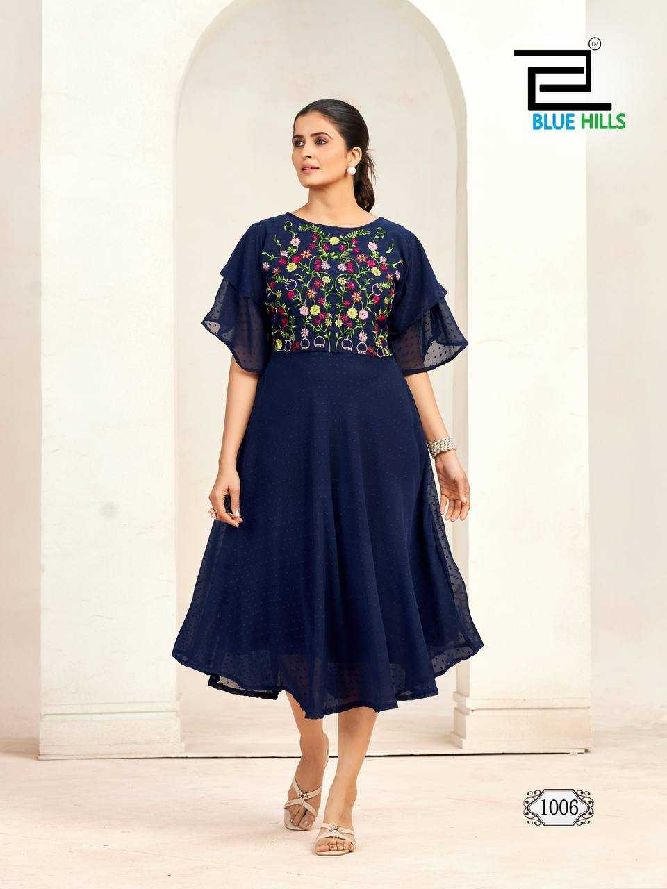 Ynf Georgette RIN125 Sensations Gowns Wholesale Embroidery Gowns Manufacturer