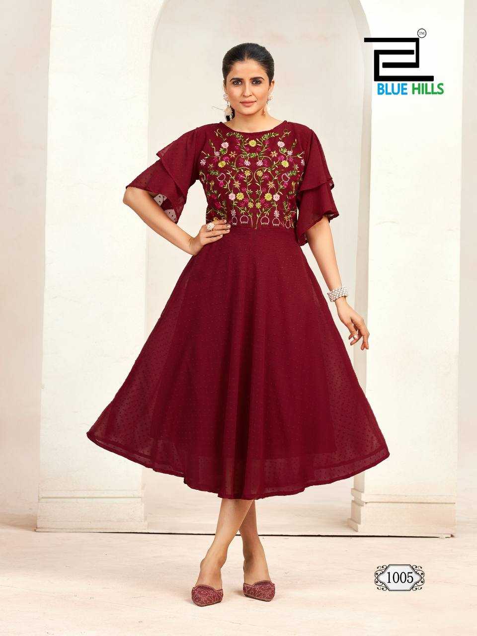 Ynf Georgette RIN125 Sensations Gowns Wholesale Embroidery Gowns Manufacturer
