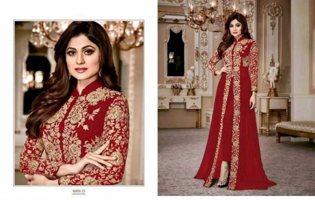 Ynf Georgette RIN131 8001 Kurti Bollywood Collections Wholesale Kurti Bottom With Dupatta Shamita Shetty Manufacturer