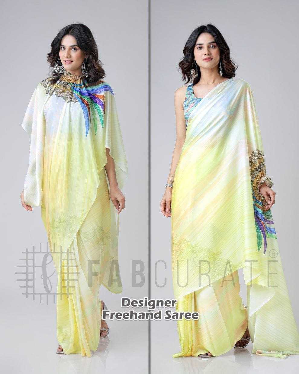 Ynf Georgette RIN216 freehand Sarees Wholesale Designer Sarees Ready To Wear Sarees Manufacturer