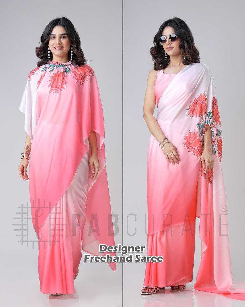 Ynf Georgette RIN216 freehand Sarees Wholesale Designer Sarees Ready To Wear Sarees Manufacturer