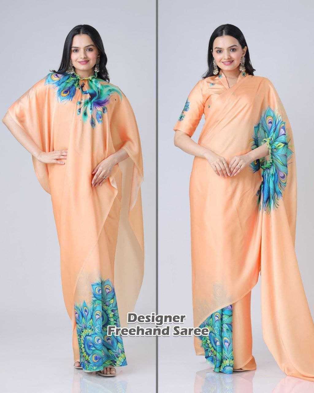 Ynf Georgette RIN216 freehand Sarees Wholesale Designer Sarees Ready To Wear Sarees Manufacturer