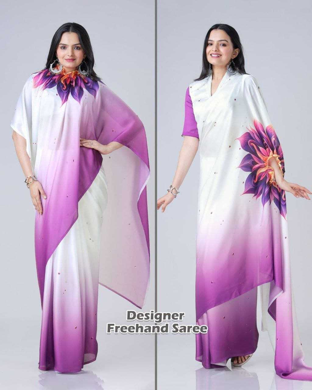 Ynf Georgette RIN216 freehand Sarees Wholesale Designer Sarees Ready To Wear Sarees Manufacturer
