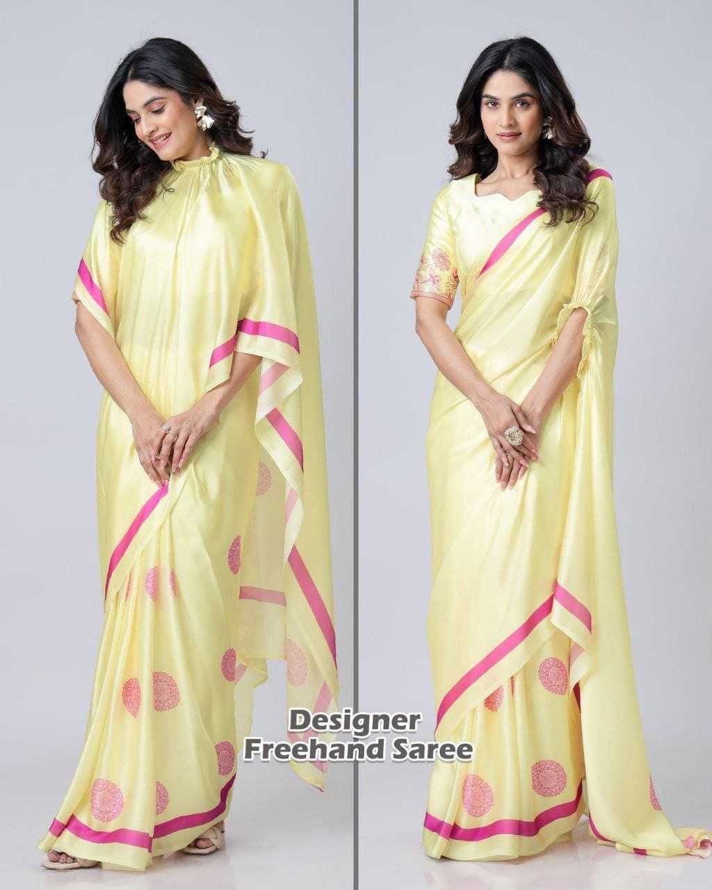 Ynf Georgette RIN216 freehand Sarees Wholesale Designer Sarees Ready To Wear Sarees Manufacturer
