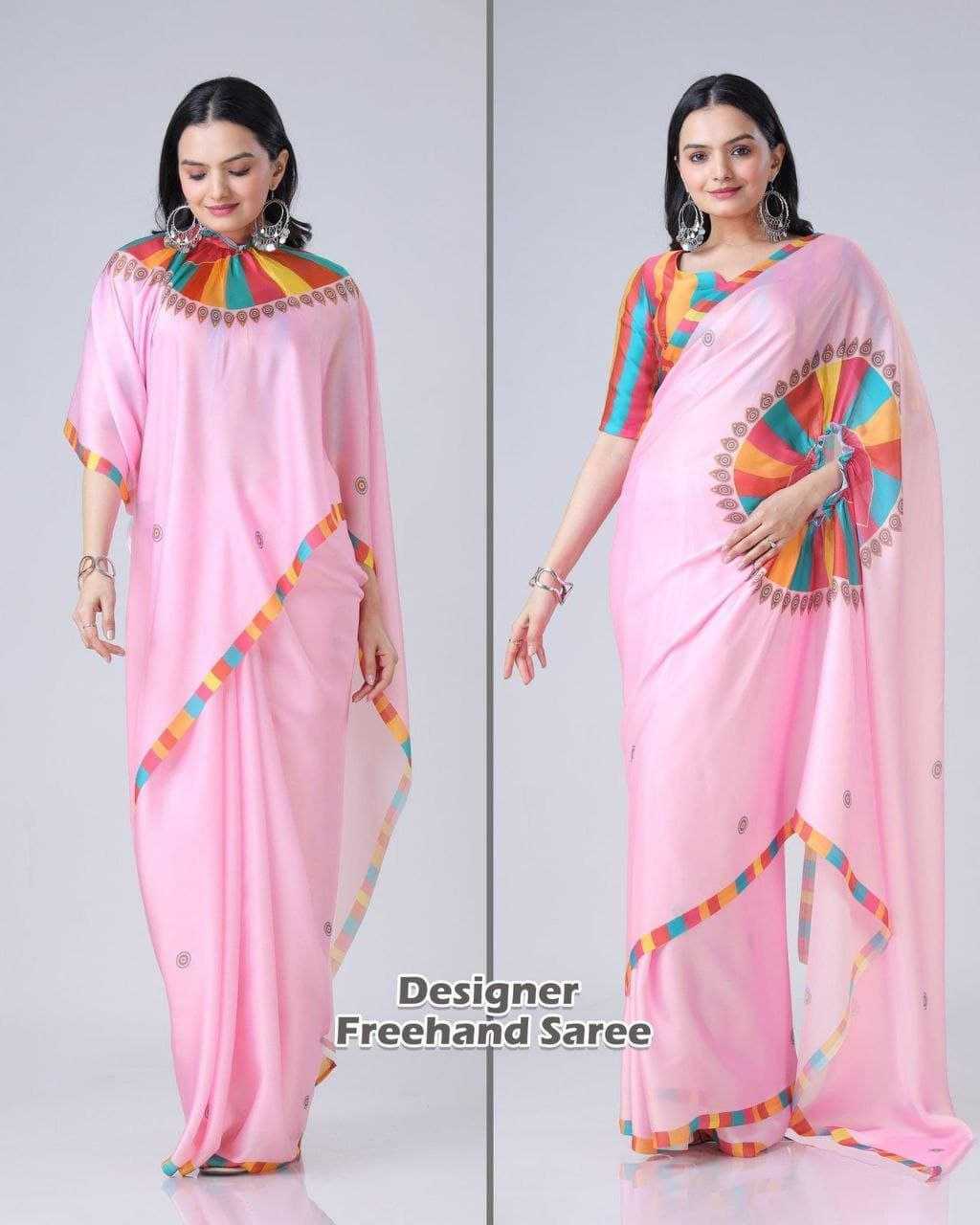 Ynf Georgette RIN216 freehand Sarees Wholesale Designer Sarees Ready To Wear Sarees Manufacturer