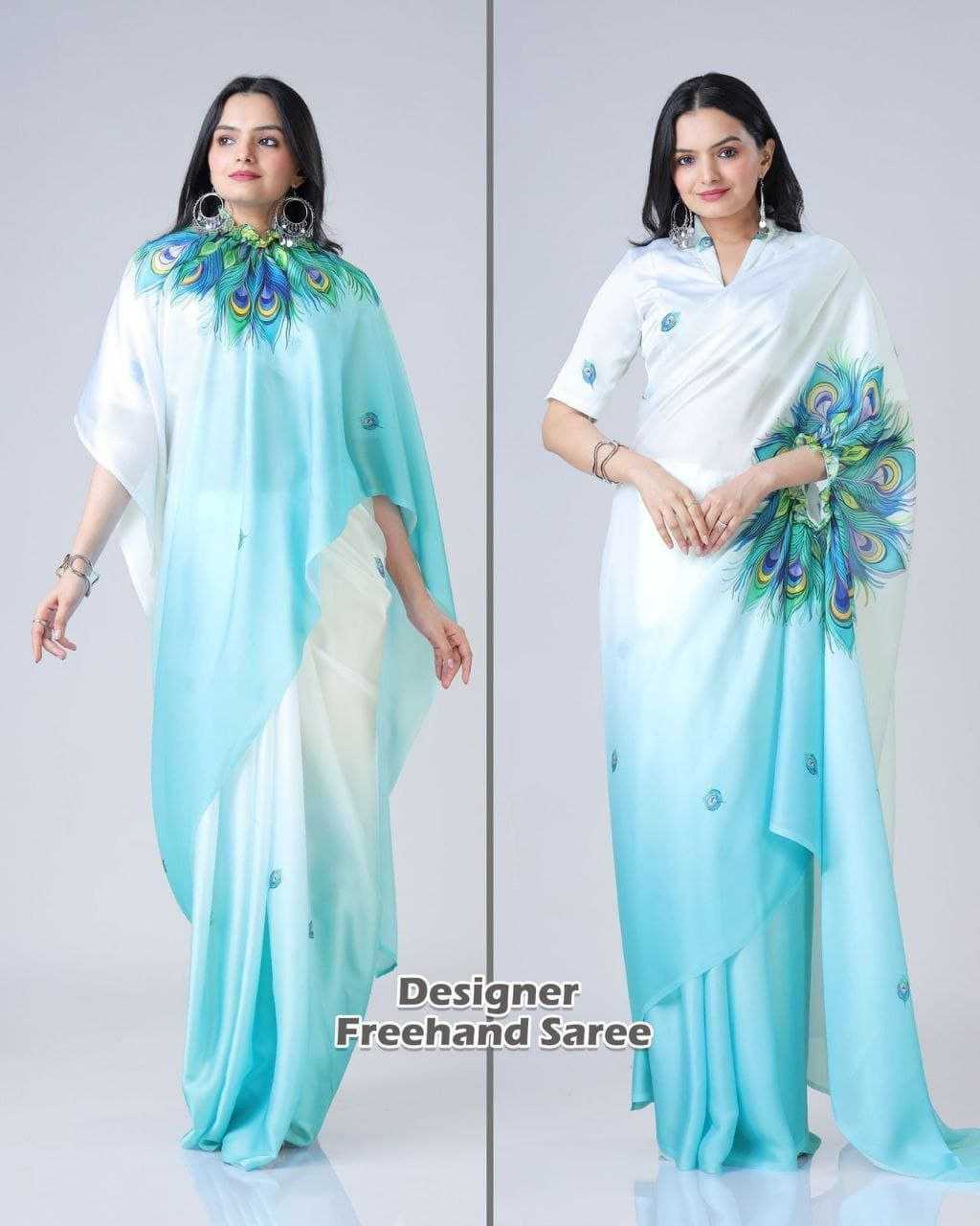 Ynf Georgette RIN216 freehand Sarees Wholesale Designer Sarees Ready To Wear Sarees Manufacturer