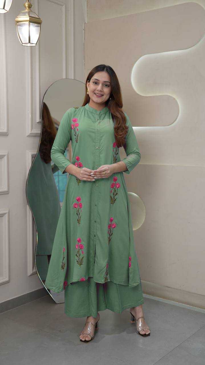 Ynf Heavy Rayon RIN125 Stylo Kurti Wholesale Embroidered Kurtis Kurti With Palazzo Manufacturer