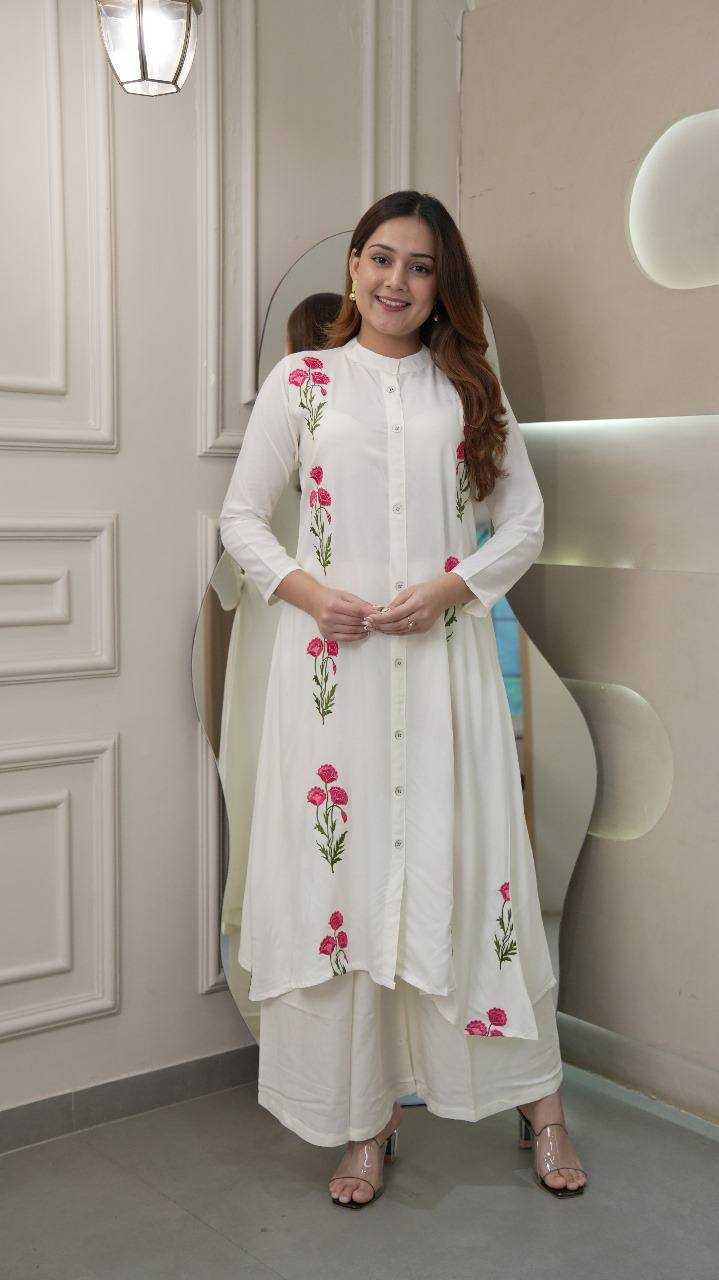 Ynf Heavy Rayon RIN125 Stylo Kurti Wholesale Embroidered Kurtis Kurti With Palazzo Manufacturer