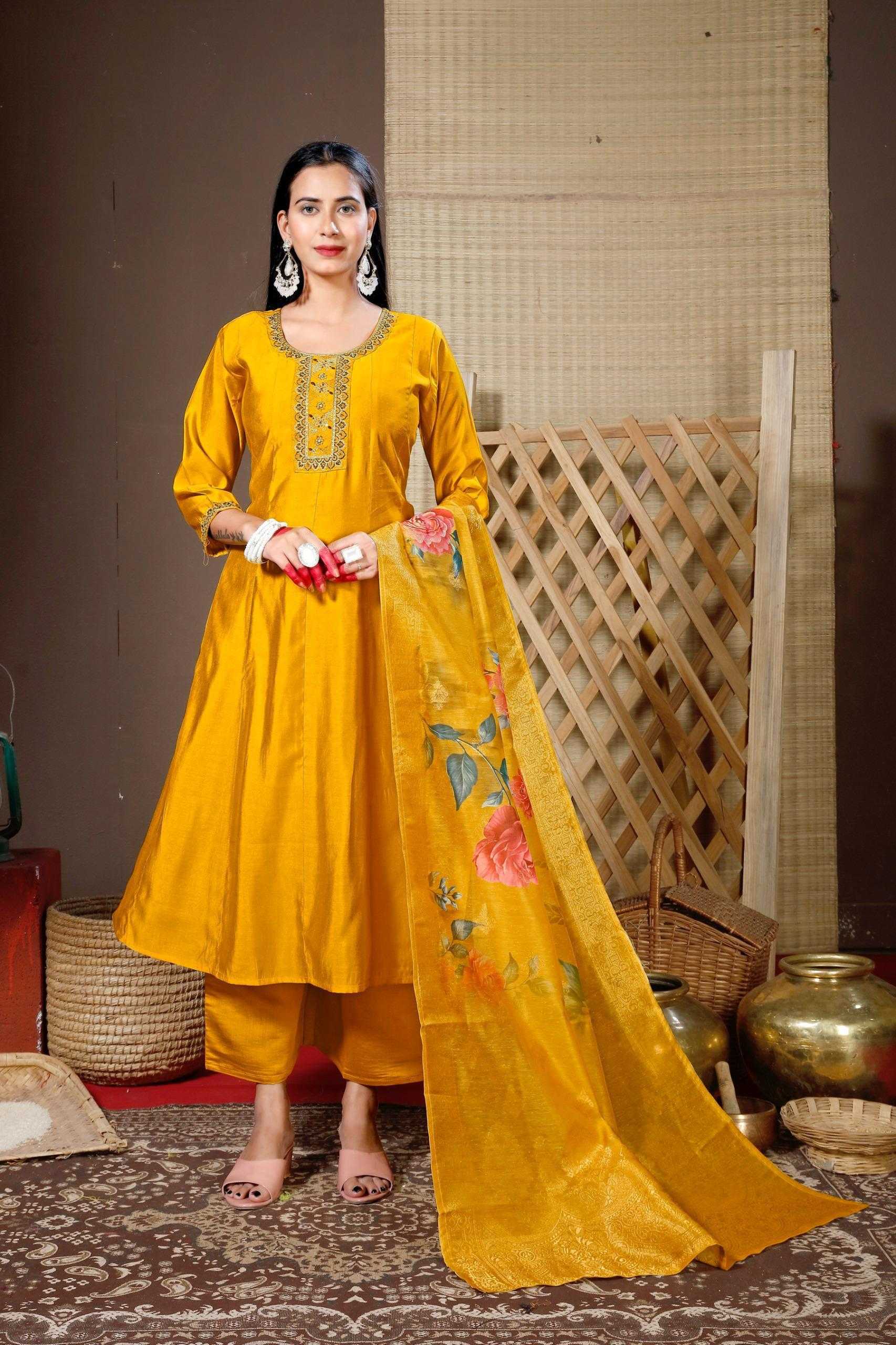 Ynf Heavy Roman Silk RIN190 GHUNGRU Setwise Collections Wholesale Gowns Catalogs Manufacturer