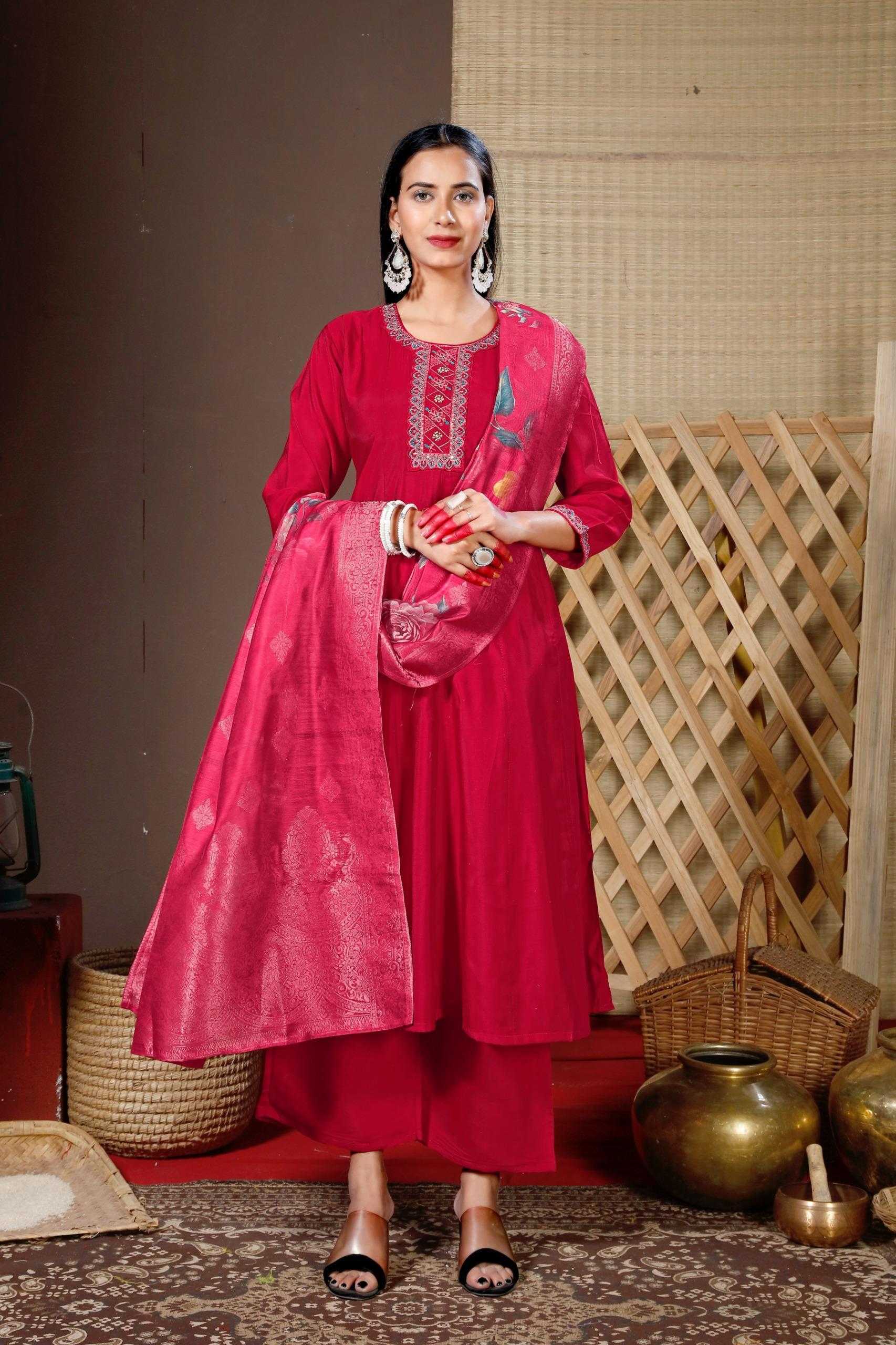 Ynf Heavy Roman Silk RIN190 GHUNGRU Setwise Collections Wholesale Gowns Catalogs Manufacturer