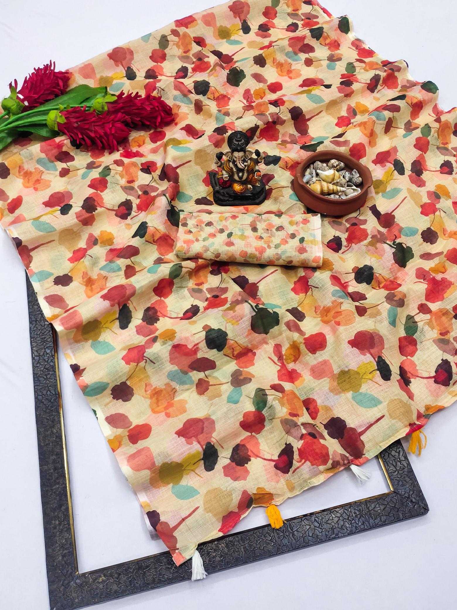 Ynf Linen RIN183 LINEN Sarees Wholesale Designer Sarees Printed Sarees Ikkat Saree Manufacturer