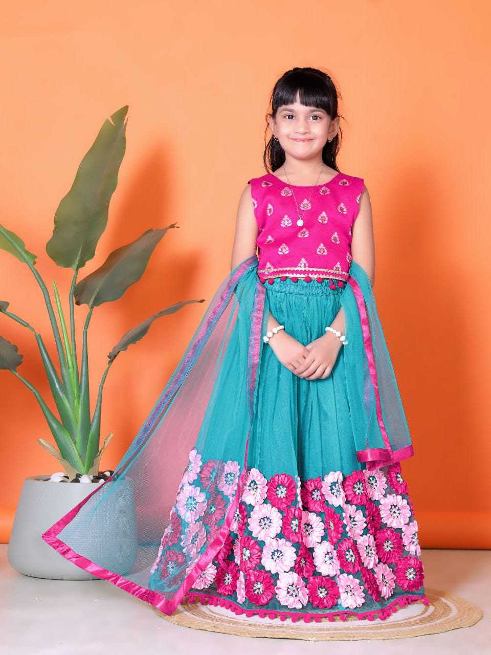 Ynf Net RIN222 112 Kids Wear Wholesale Kids Lehenga Kids Lehenga Choli Baby Girl Lehenga Manufacturer