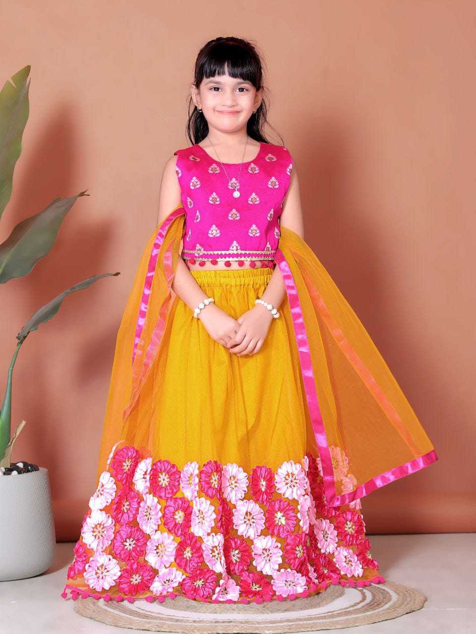 Ynf Net RIN222 112 Kids Wear Wholesale Kids Lehenga Kids Lehenga Choli Baby Girl Lehenga Manufacturer