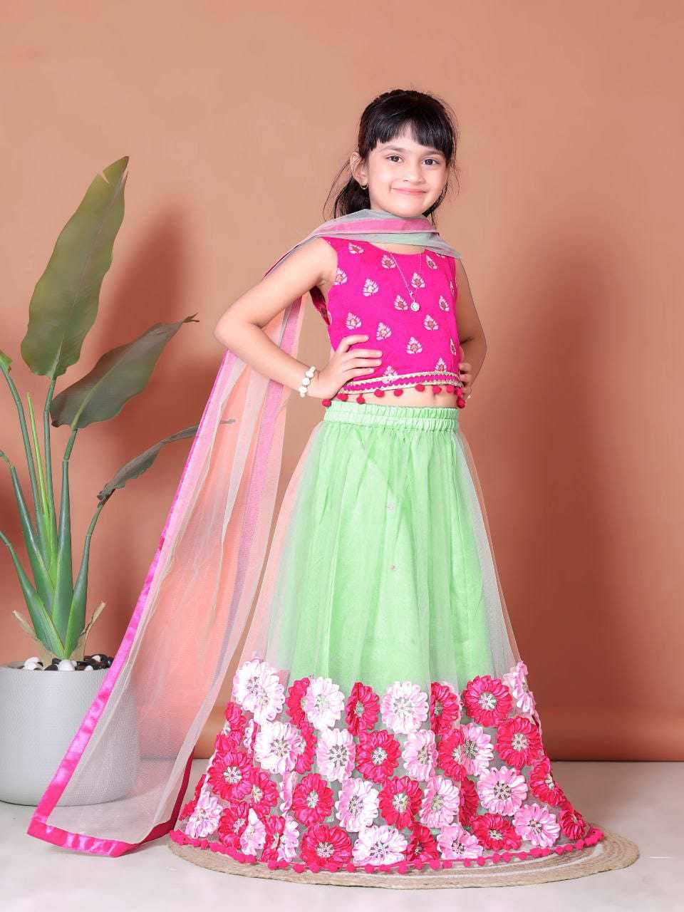 Ynf Net RIN222 112 Kids Wear Wholesale Kids Lehenga Kids Lehenga Choli Baby Girl Lehenga Manufacturer