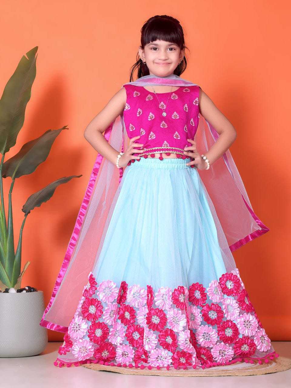 Ynf Net RIN222 112 Kids Wear Wholesale Kids Lehenga Kids Lehenga Choli Baby Girl Lehenga Manufacturer