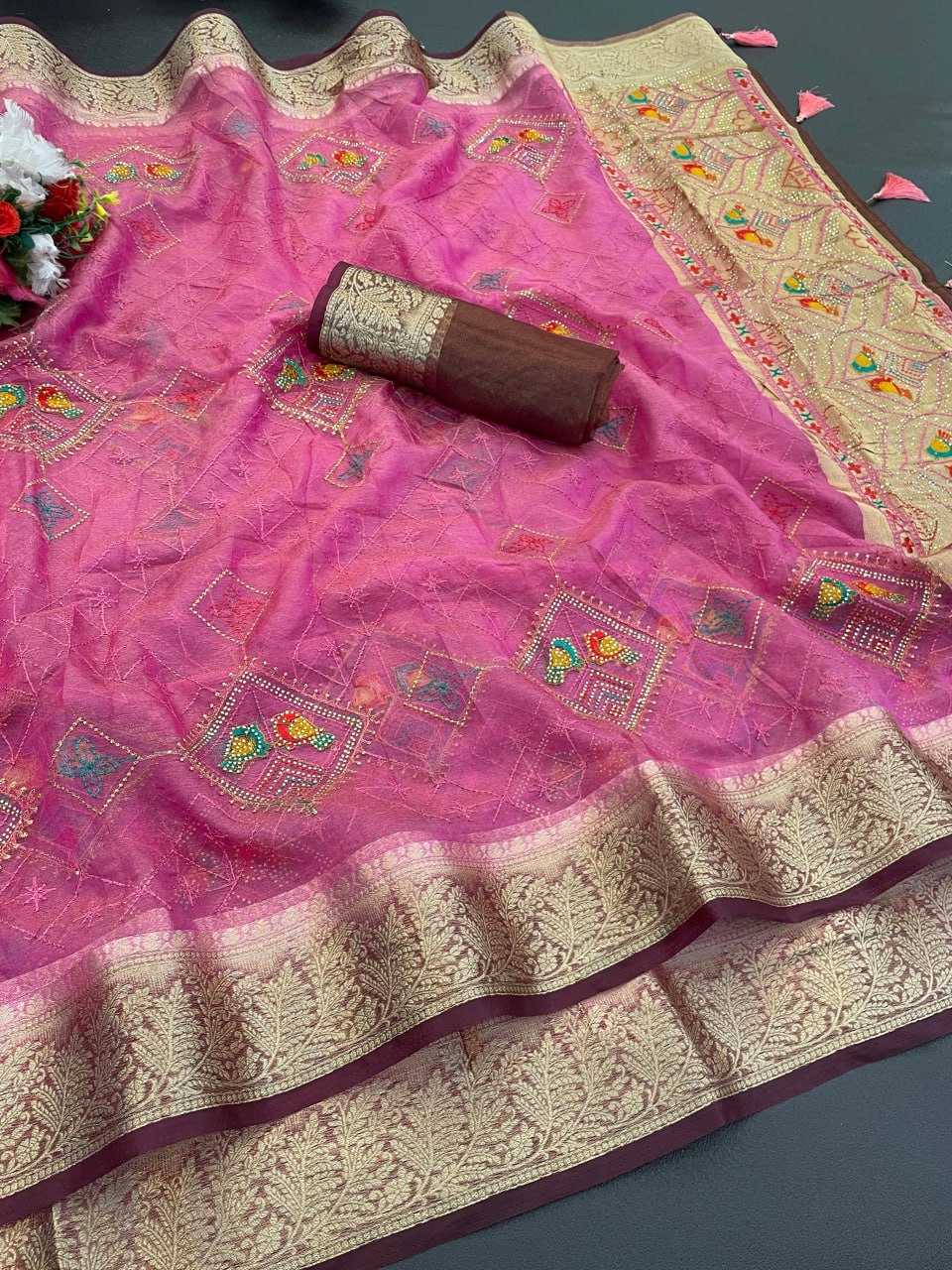 Ynf Organza Silk KESH543 103 Sarees Wholesale Fancy Sarees Embroidered Sarees Jacquard Saree Manufacturer