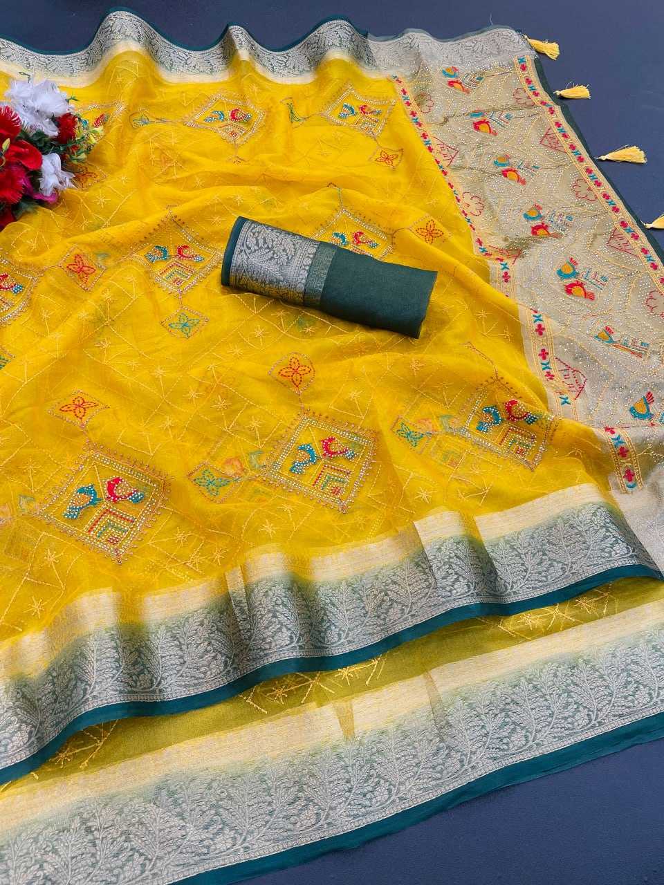 Ynf Organza Silk KESH543 103 Sarees Wholesale Fancy Sarees Embroidered Sarees Jacquard Saree Manufacturer