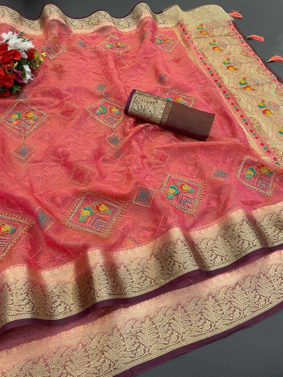 Ynf Organza Silk KESH543 103 Sarees Wholesale Fancy Sarees Embroidered Sarees Jacquard Saree Manufacturer