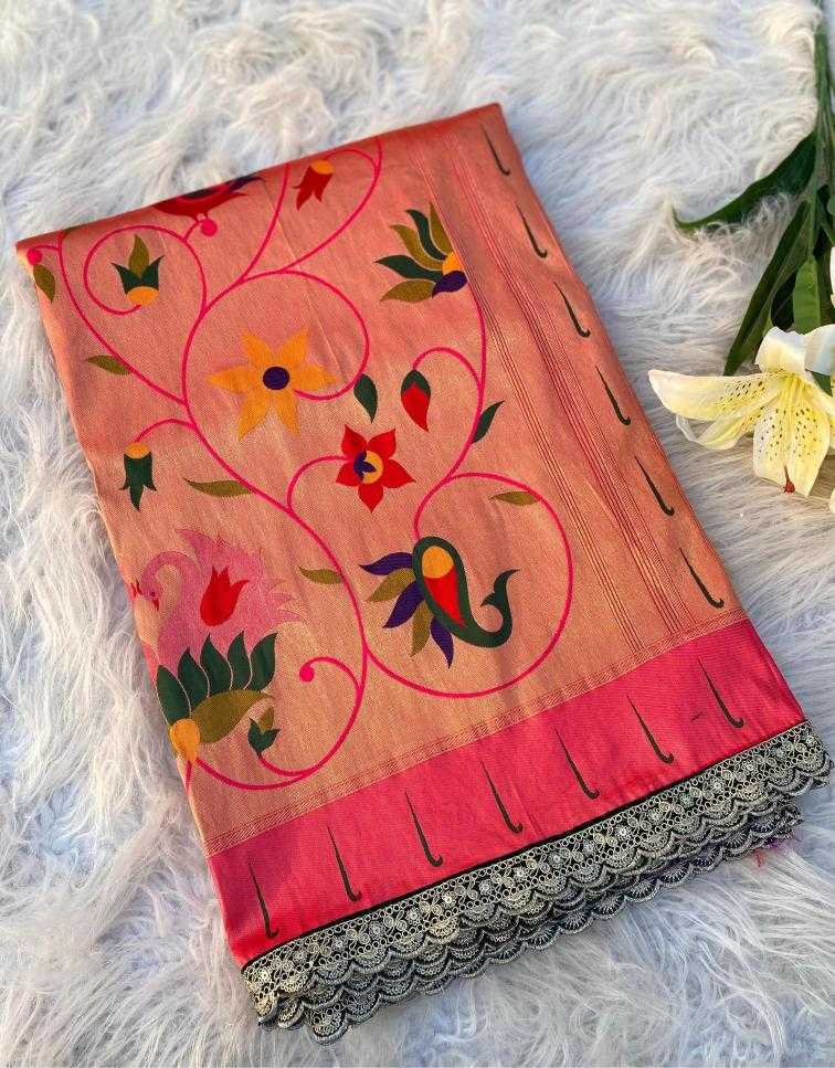 Ynf Paithani Silk KESH249 Renuka lace Silk Sarees Wholesale Paithani Sarees Designer Silk Sarees Zari Border Silk Sarees Manufacturer