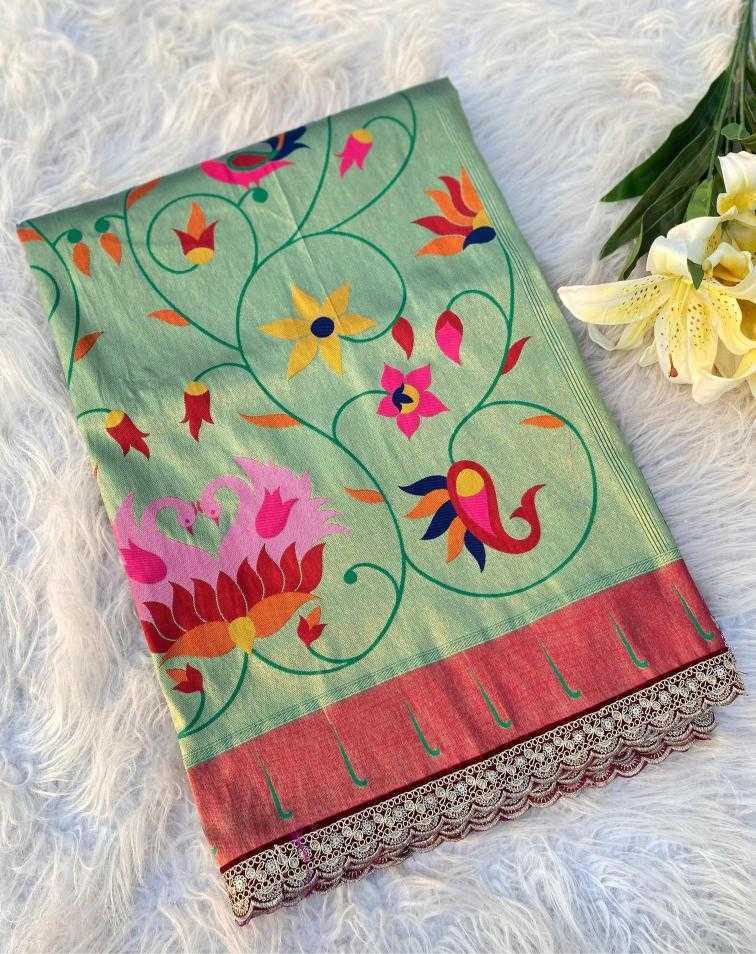 Ynf Paithani Silk KESH249 Renuka lace Silk Sarees Wholesale Paithani Sarees Designer Silk Sarees Zari Border Silk Sarees Manufacturer