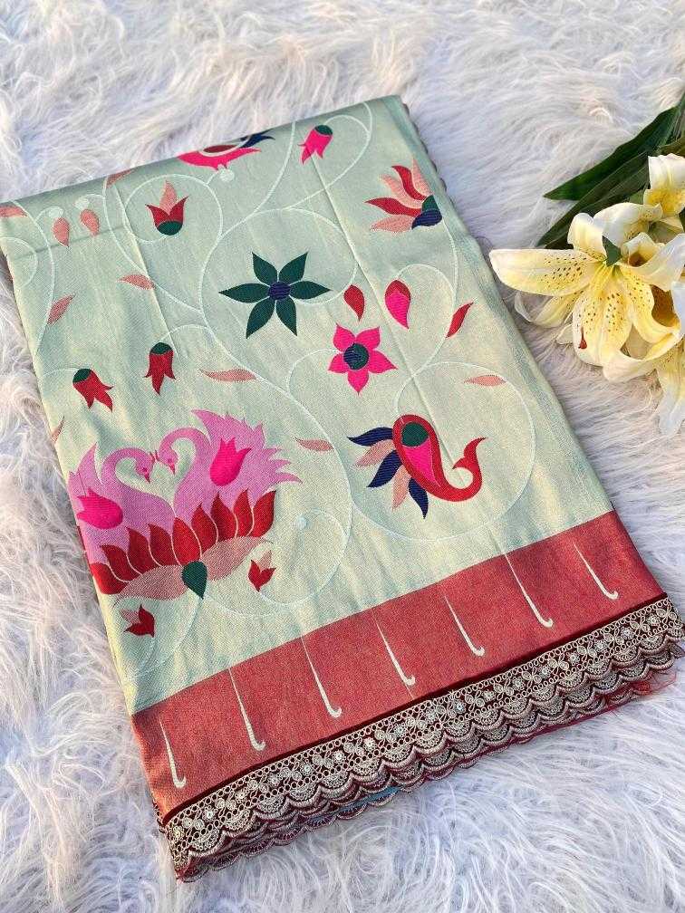 Ynf Paithani Silk KESH249 Renuka lace Silk Sarees Wholesale Paithani Sarees Designer Silk Sarees Zari Border Silk Sarees Manufacturer