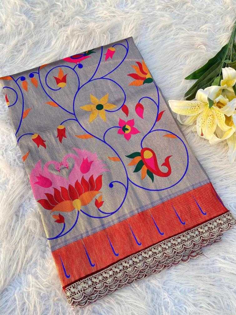 Ynf Paithani Silk KESH249 Renuka lace Silk Sarees Wholesale Paithani Sarees Designer Silk Sarees Zari Border Silk Sarees Manufacturer