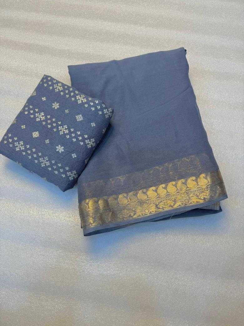 Ynf Pure Viscos RIN178 Georgette Sarees Wholesale Georgette Sarees Jacquard Saree Viscose Saree Manufacturer