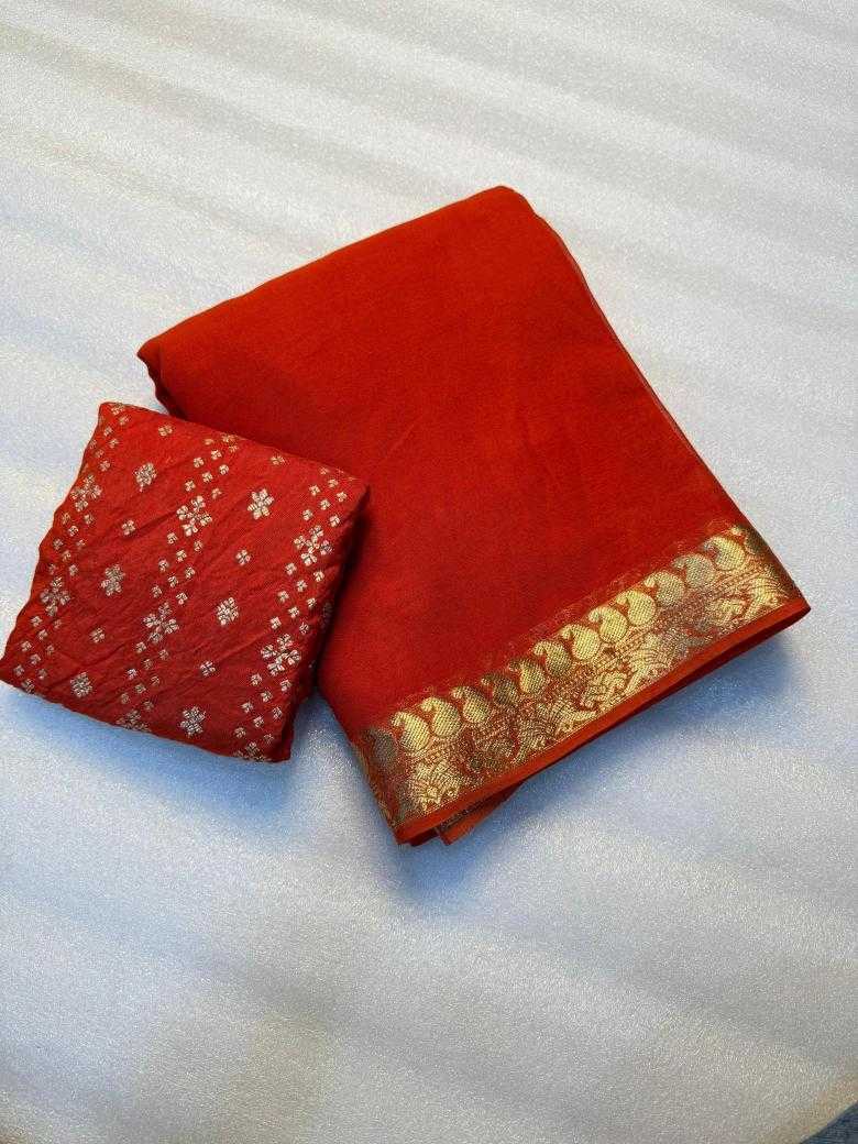 Ynf Pure Viscos RIN178 Georgette Sarees Wholesale Georgette Sarees Jacquard Saree Viscose Saree Manufacturer
