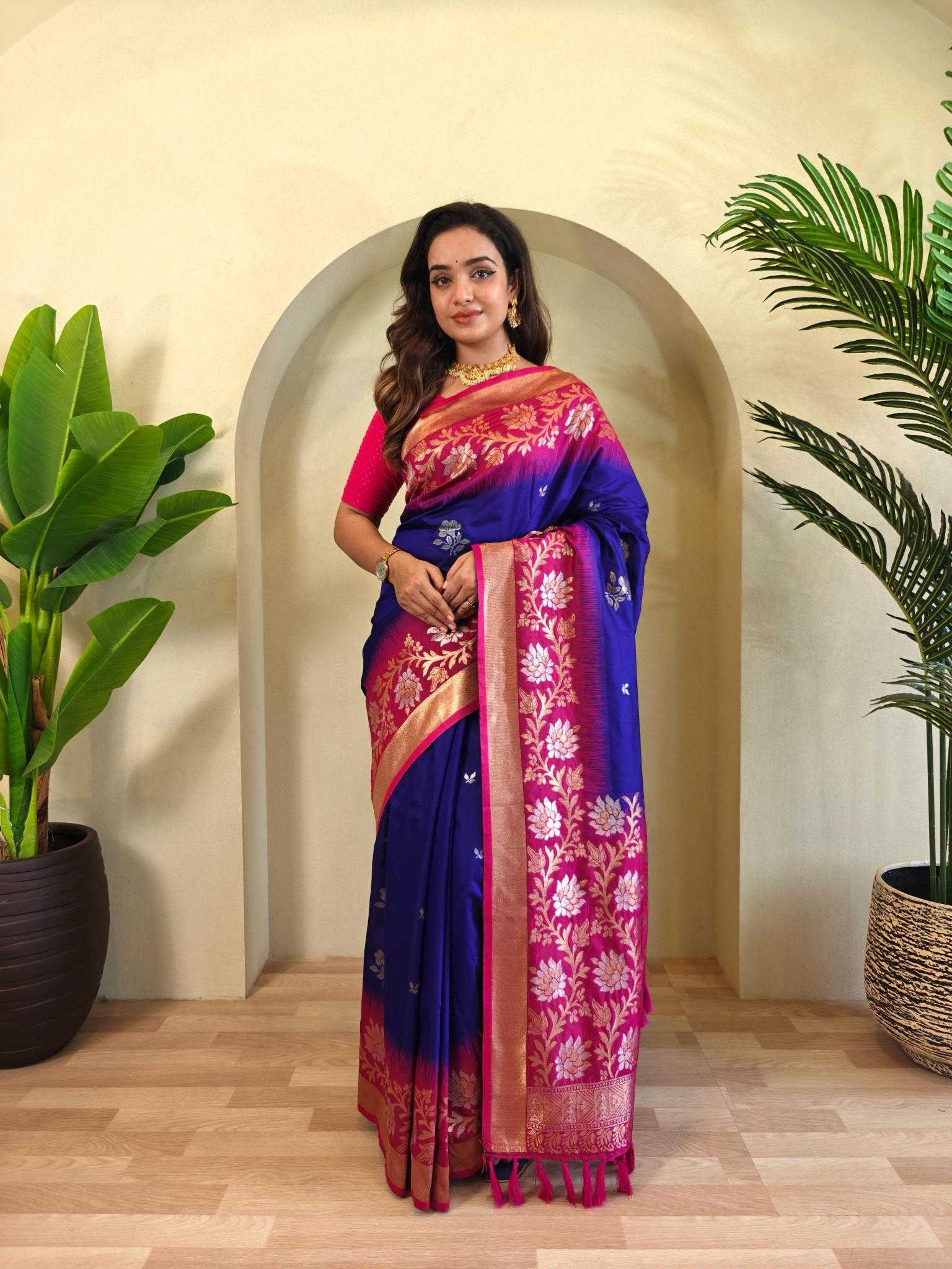 Ynf Silk KESH249 Fulpati Silk Sarees Wholesale Designer Silk Sarees Zari Border Silk Sarees Silk Sarees For Weddings Manufacturer