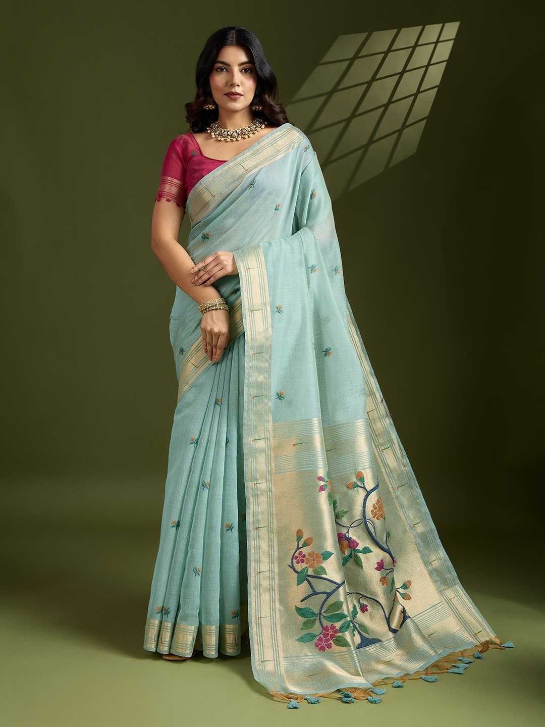 Ynf Soft Cotton KESH532 MUGA COTTON PAITHANI Sarees Wholesale Cotton Sarees Zari Sarees Manufacturer
