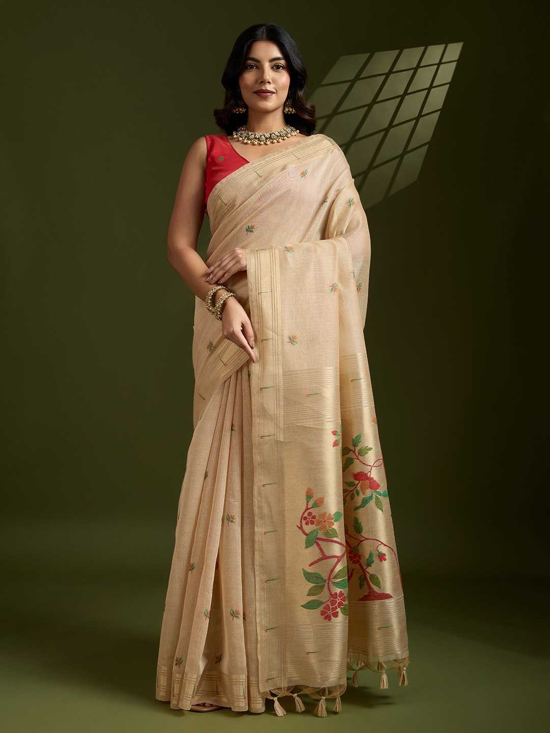 Ynf Soft Cotton KESH532 MUGA COTTON PAITHANI Sarees Wholesale Cotton Sarees Zari Sarees Manufacturer
