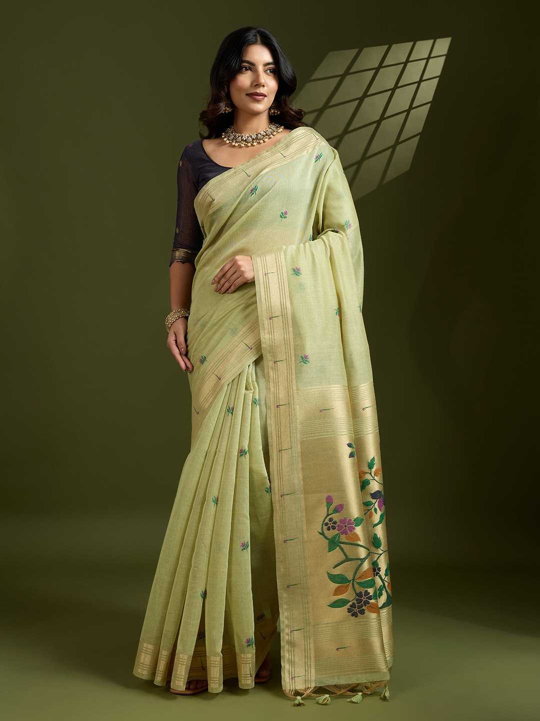 Ynf Soft Cotton KESH532 MUGA COTTON PAITHANI Sarees Wholesale Cotton Sarees Zari Sarees Manufacturer