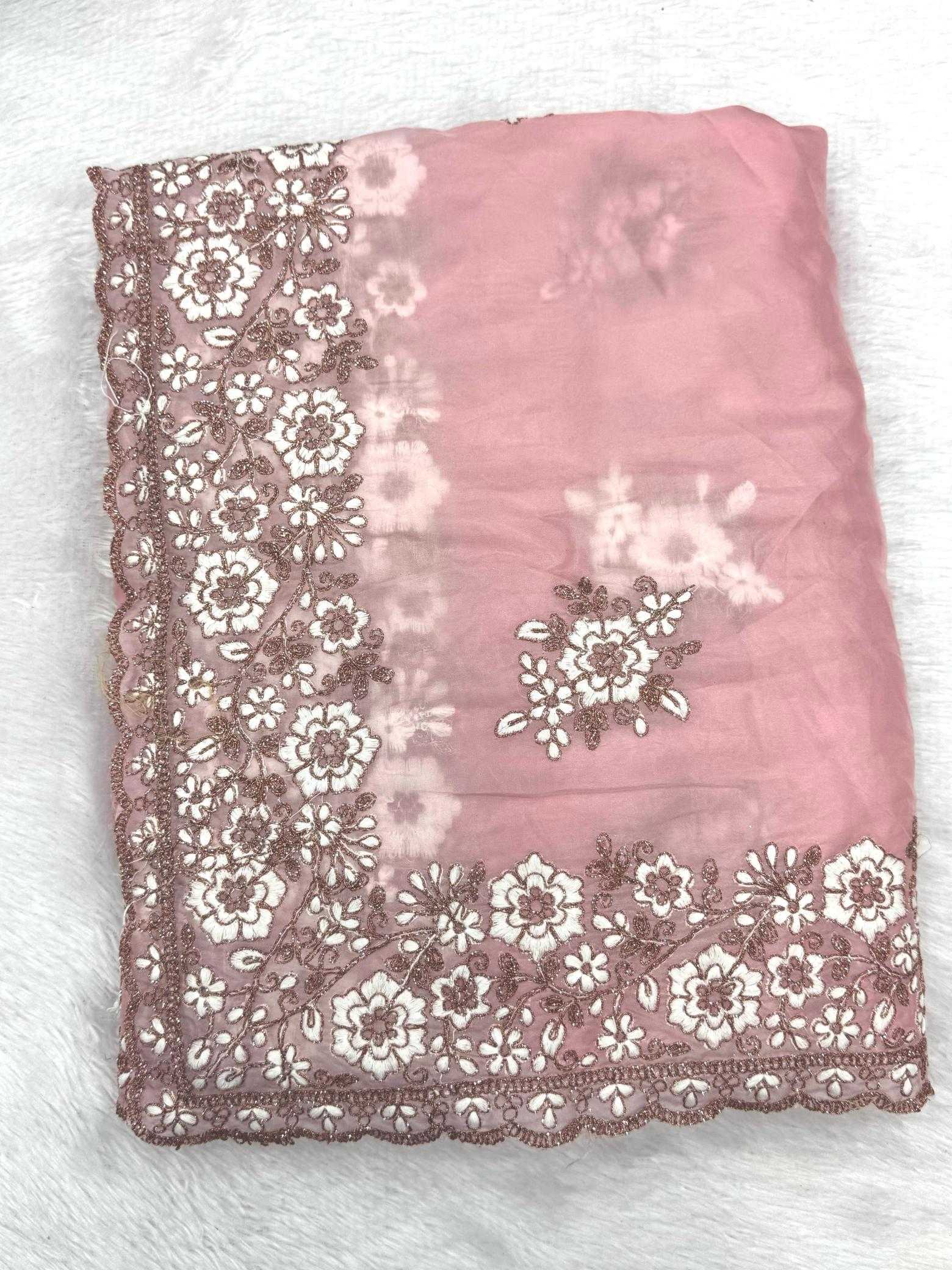 Ynf Tissue KESH114 4838 Sarees Wholesale Embroidered Sarees Cutwork Saree Zari Border Sarees Manufacturer