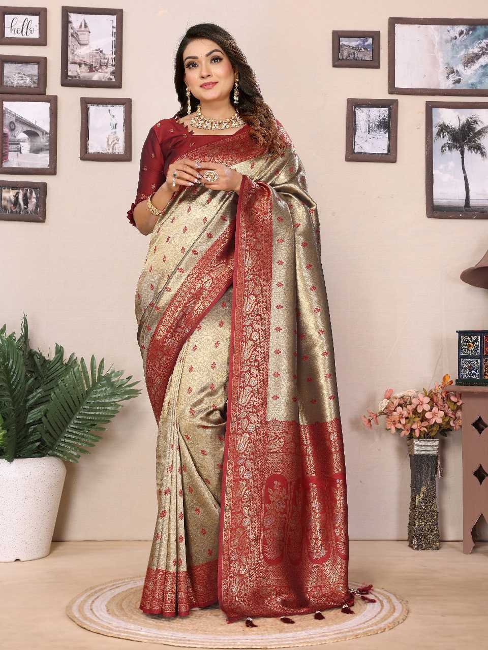 Ynf Tissue Silk RIN144 TISSUE SILK Silk Sarees Wholesale Handloom Sarees Designer Silk Sarees Zari Border Silk Sarees Manufacturer