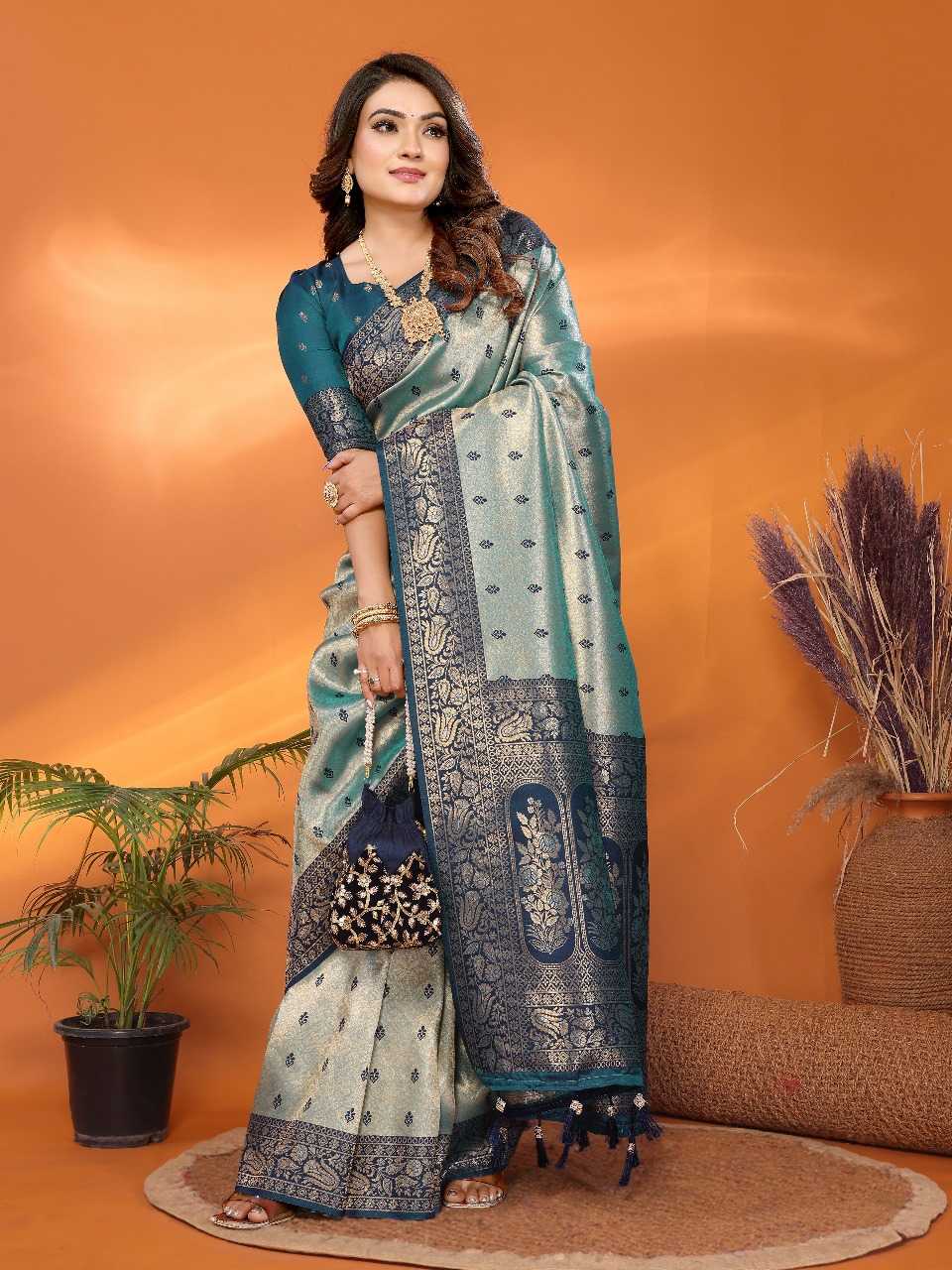 Ynf Tissue Silk RIN144 TISSUE SILK Silk Sarees Wholesale Handloom Sarees Designer Silk Sarees Zari Border Silk Sarees Manufacturer