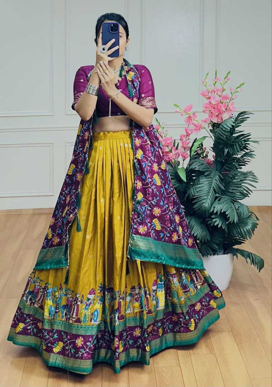 Ynf Tussar Silk KESH511 FLOWER Lehengas Festive Collections Wholesale Kalamkari Lehenga Navratri Chaniya Choli Manufacturer
