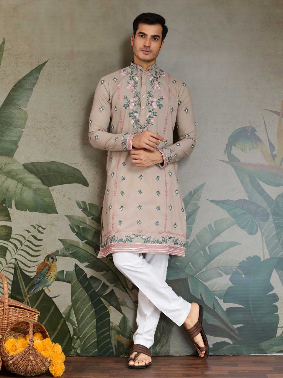Ynf Viscose RIN202 61351 Mens Wear Wedding Collections Festive Collections Wholesale Men Kurta Pajama Men Wedding kurta Embroidered Kurta Pajama Manufacturer
