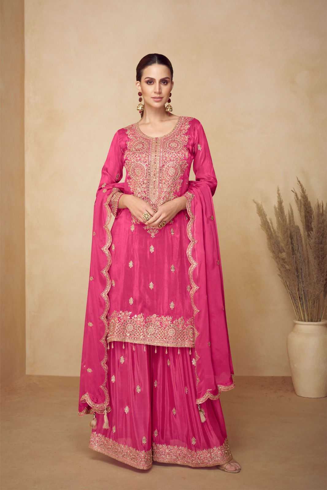 Ynf Chinon KESH587 Gulkayra PAHAL Suits & Dresses Wholesale Embroidery Suits Palazzo Suit Wedding Suits Manufacturer
