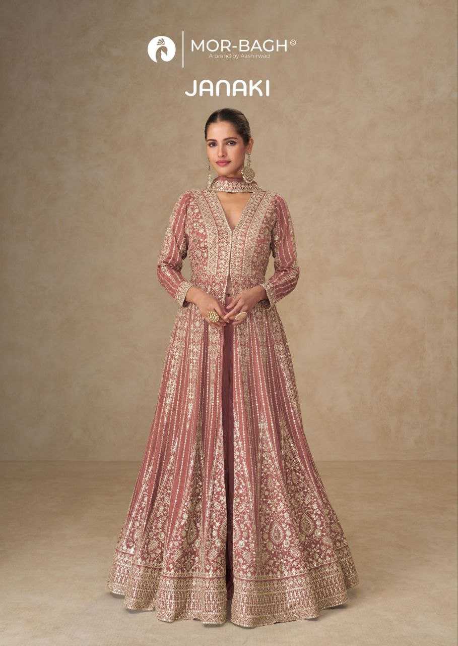 Ynf Chinon Silk KESH587 AASHIRWAD CREATION JANKI Gowns Wholesale Wedding Gown Designer Gowns Silk Gowns Manufacturer
