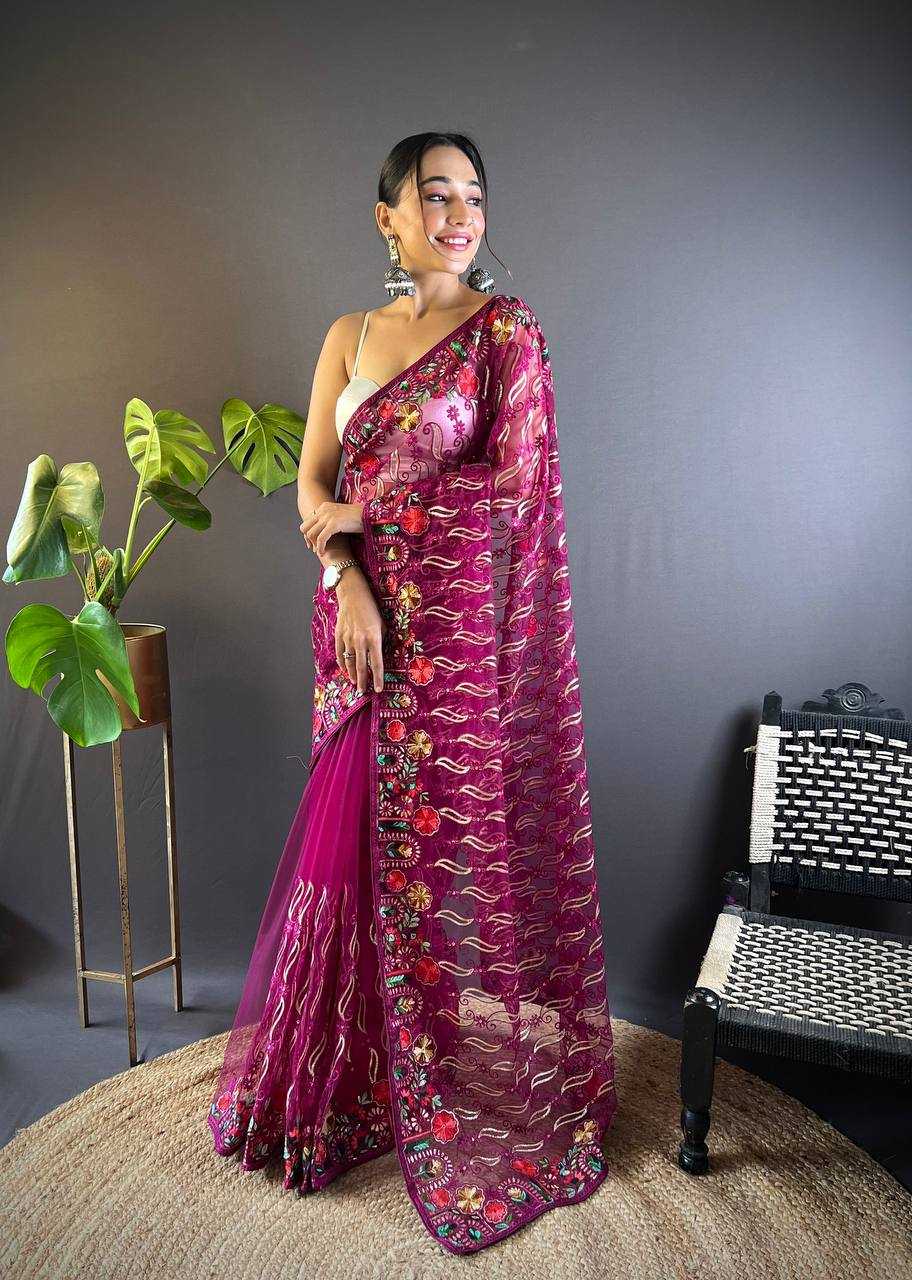Ynf Butterfly Net KESH621 Surya Mukhi Sarees Wholesale Designer Sarees Net Sarees Embroidered Sarees Manufacturer