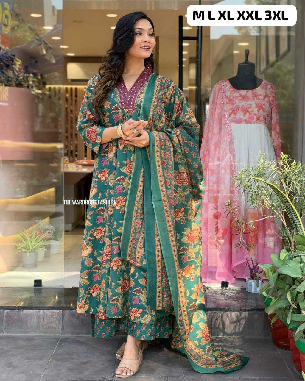 Ynf Cotton KESH613 054 Suits & Dresses Festive Collections Wholesale Printed Suits Cotton Suits Anarkali Suits Manufacturer