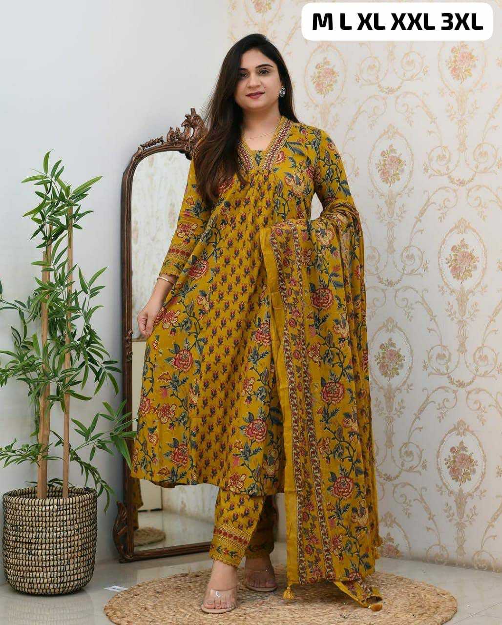 Ynf Cotton KESH613 106 Kurti Plus Size Collections Wholesale Festive Kurtis Printed Kurtis Anarkali Kurtis Manufacturer