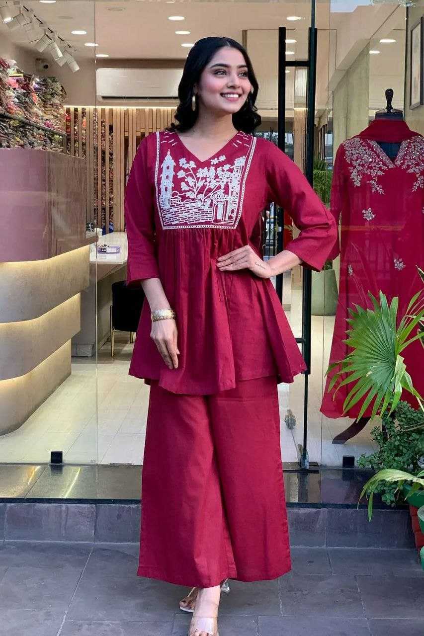 Ynf Cotton KESH613 206 Suits & Dresses Western Wears Festive Collections Wholesale Co-ord Set Embroidered Dresses Cotton Dresses Manufacturer