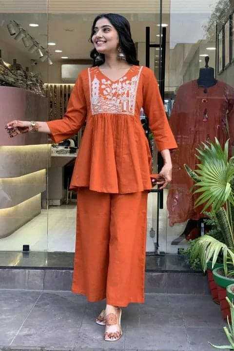Ynf Cotton KESH613 206 Suits & Dresses Western Wears Festive Collections Wholesale Co-ord Set Embroidered Dresses Cotton Dresses Manufacturer