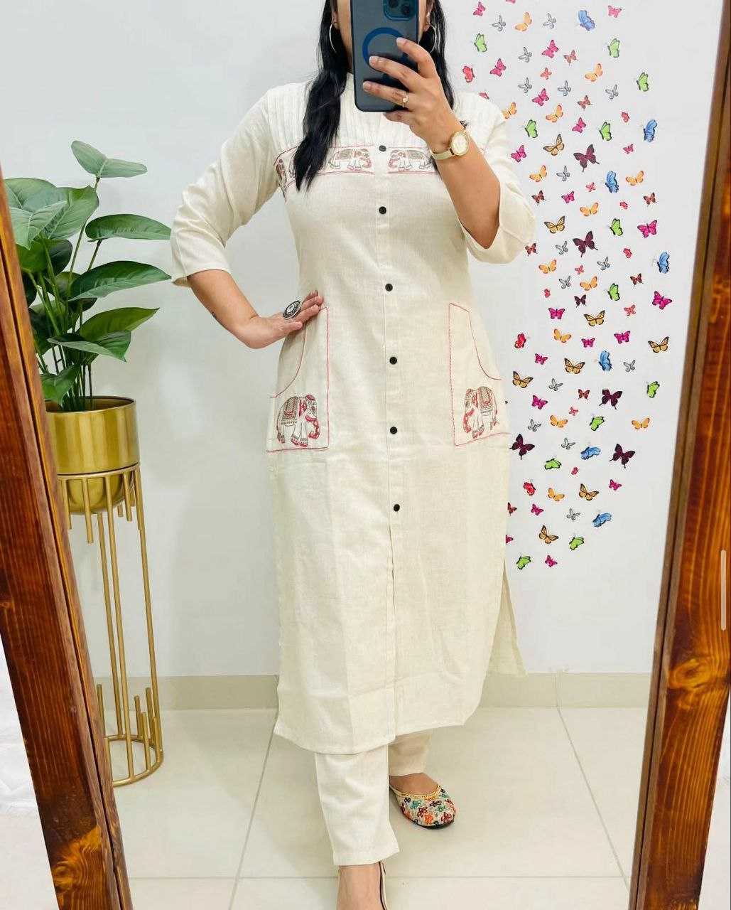 Ynf Cotton KESH613 230 Kurti Festive Collections Wholesale Cotton Kurtis Embroidered Kurtis Kurtis With Pockets Manufacturer