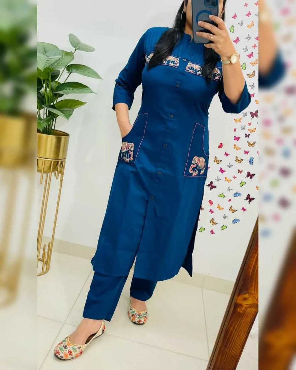 Ynf Cotton KESH613 242 Kurti Festive Collections Wholesale Cotton Kurtis Embroidered Kurtis Kurtis With Pockets Manufacturer
