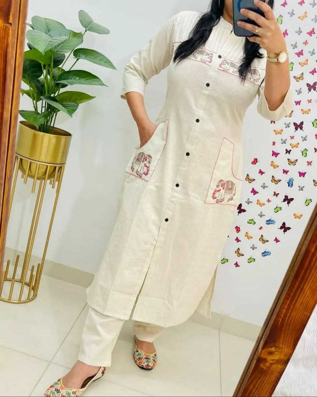 Ynf Cotton KESH613 242 Kurti Festive Collections Wholesale Cotton Kurtis Embroidered Kurtis Kurtis With Pockets Manufacturer