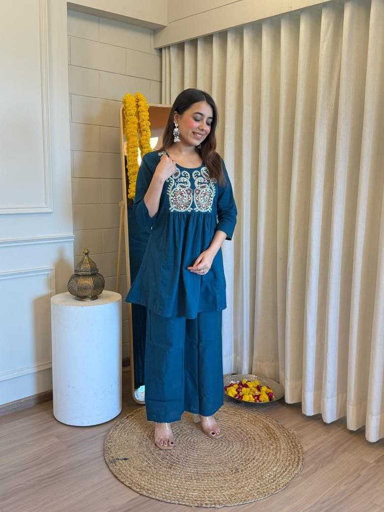 Ynf Cotton KESH613 KIRTI Suits & Dresses Western Wears Festive Collections Wholesale Co-ord Set Palazzo Suit Embroidered Dresses Manufacturer